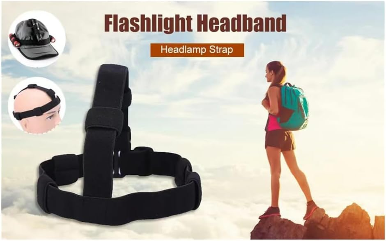 Headlamp Strap Headlight Band Headlight Strap Head Torch Strap Headlamp Band Headlamp Elastic Strap Flashlight Headgear Strap Flashlight Mounting Band for Safty (Black, One Size) image number 5