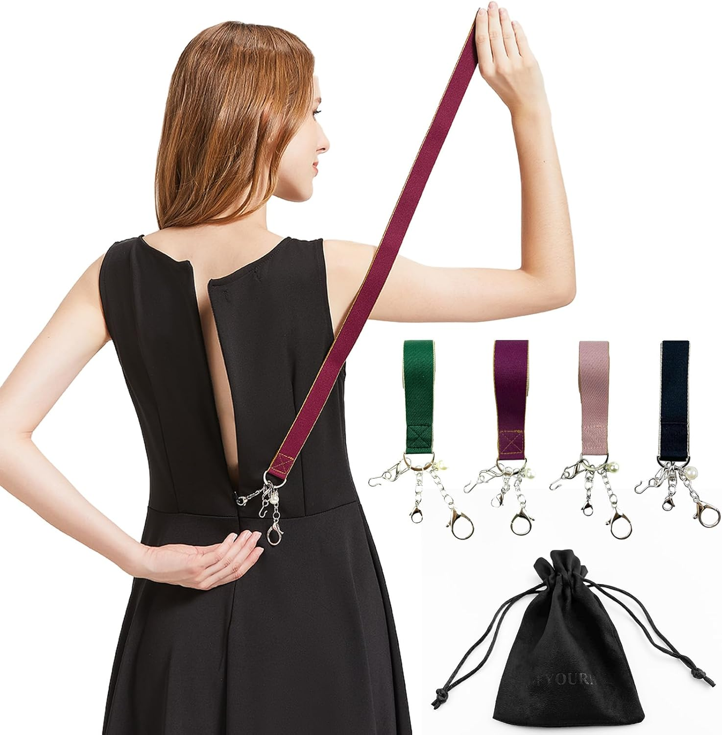 Zipper Helper Pull for Dresses - with 3 Different Types of Hooks - Dress Zipper Pull Helper - Dress Zipper Helper - Zipper Puller Helper for Boots - Zipper Helper for Elderly - FYOURH