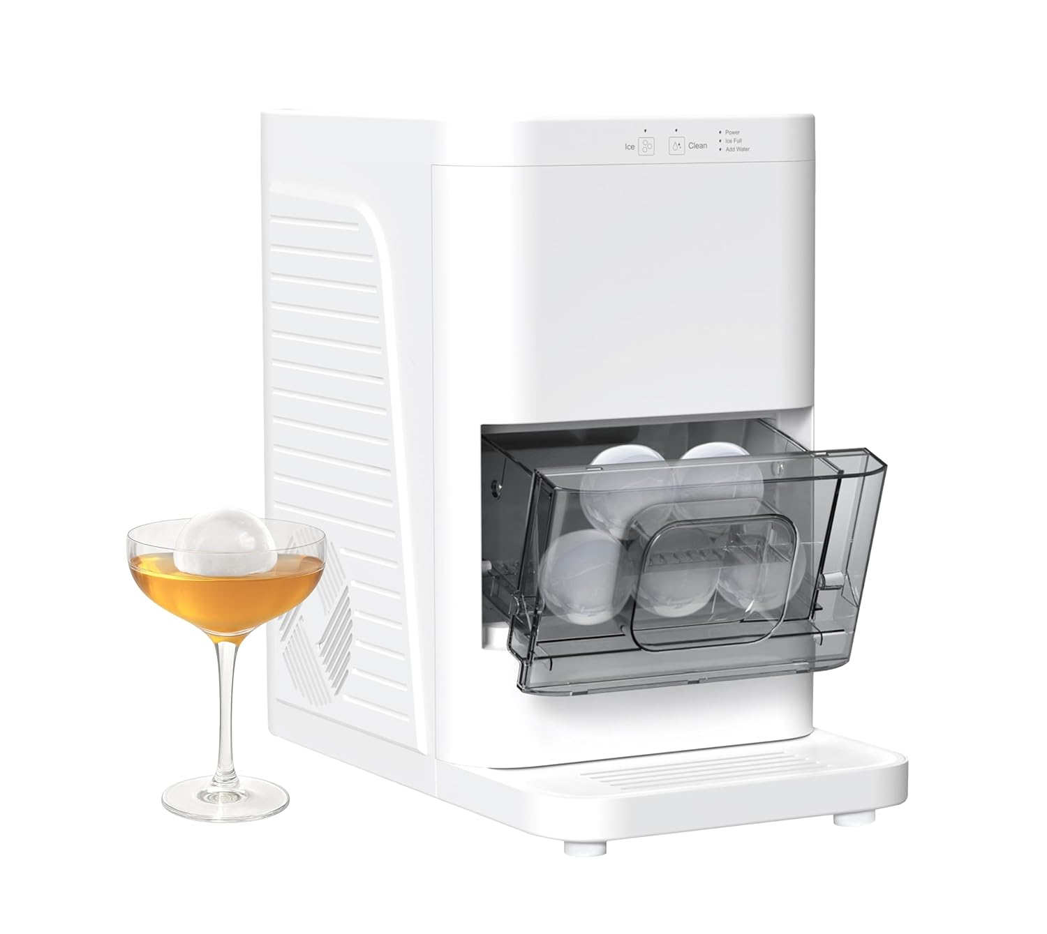 Itoma Ice Ball Maker Machine, Smart Sensors, One-Touch Clean, 2 Pcs in 50 Mins, Quiet Self-Cleaning Ice Machine, for Cocktails & Whiskey, Countertop Ice Maker for Home/Bar Party