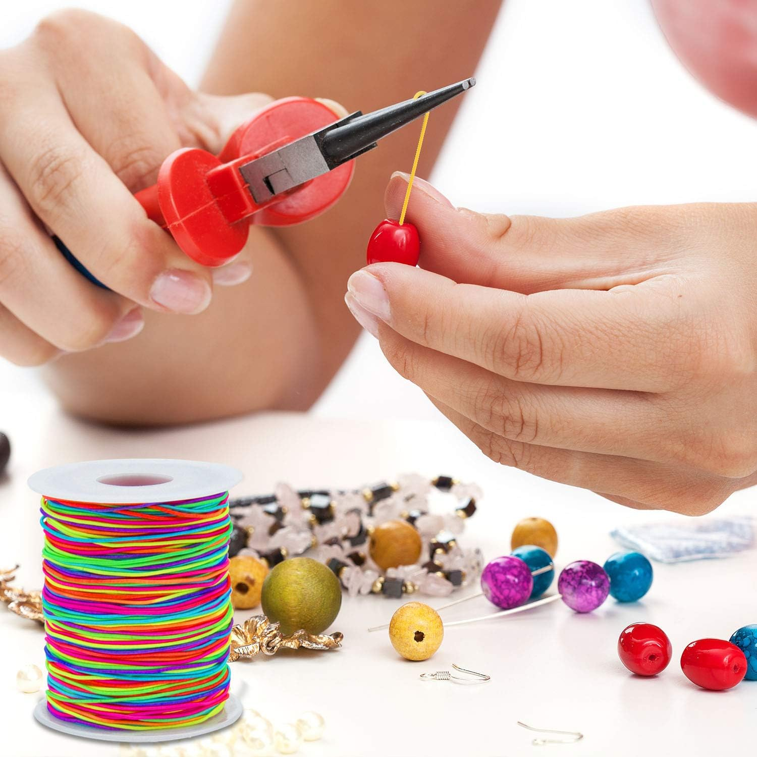 Sunmns 1Mm Elastic Cord Beads Stretch String for Jewelry Bracelet Making, Rainbow 100 M image number 5