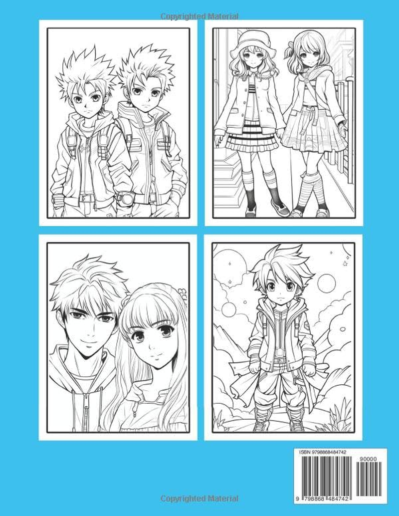 Anime Coloring Book for Teens: 50 Pages of Japanese Anime Characters and Scenes - Anime and Manga Art - Detailed Coloring Pages for Teens