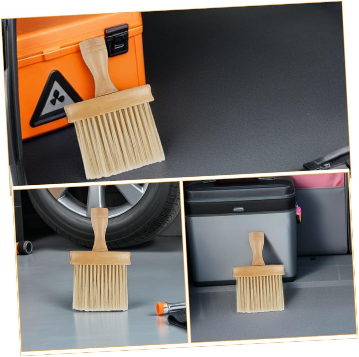 Gogogmee 3Pcs Car Air Vent Cleaning Brushes Soft Bristles Ergonomic Detail Tool for Automotive Interior Dust Removal Compact Portable Air Conditioner Outlet Duster Compatible with Various
