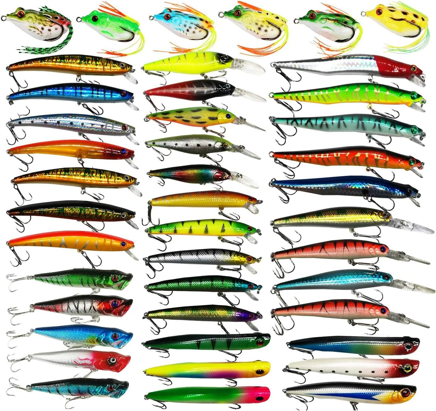 XBLACK Hard Fishing Lures Set Minnow Popper Jointed VIB Shrimp Frogs Crankbaits for Beginner Starter, XBLACK Baits, Catch Big Fish!