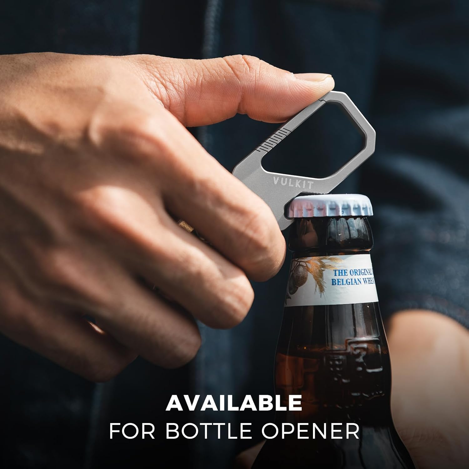 VULKIT Titanium Key Keeper Genuine Leather Belt Loop Keychain, Bottle Opener Key Chain, Key Clip for Belt, EDC Carabiner Key Ring image number 3