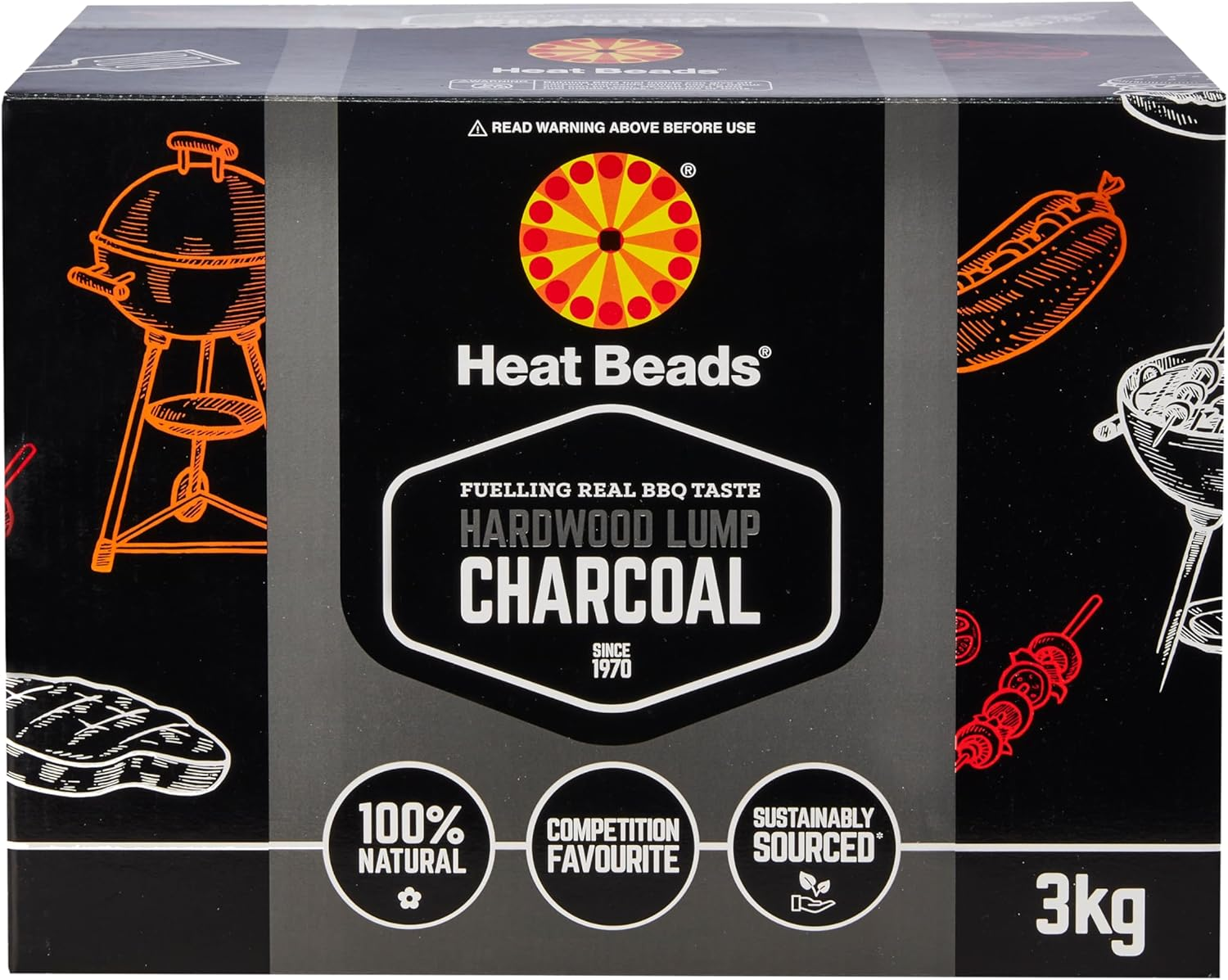 Heat Beads&reg; Hardwood Lump Charcoal Box, 3 Kg image number 1
