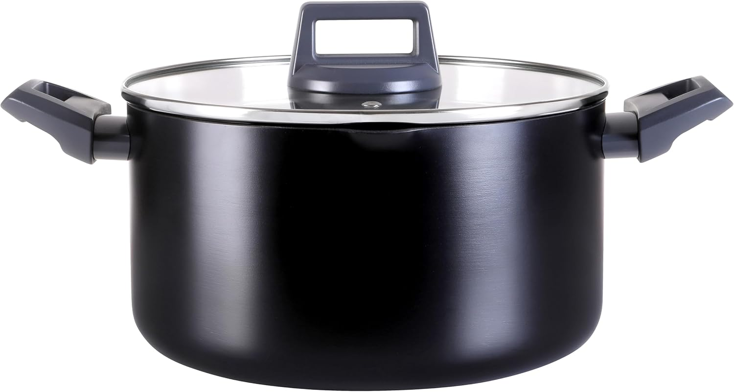 Stanley Rogers Statement Casserole 24Cm &ndash; 100% Recycled Aluminium Ceramic Non-Stick Pot &ndash; Induction Cookware with Dual Handles and Lid &ndash; PFAS PTFE & PFOA Free for Healthy Cooking
