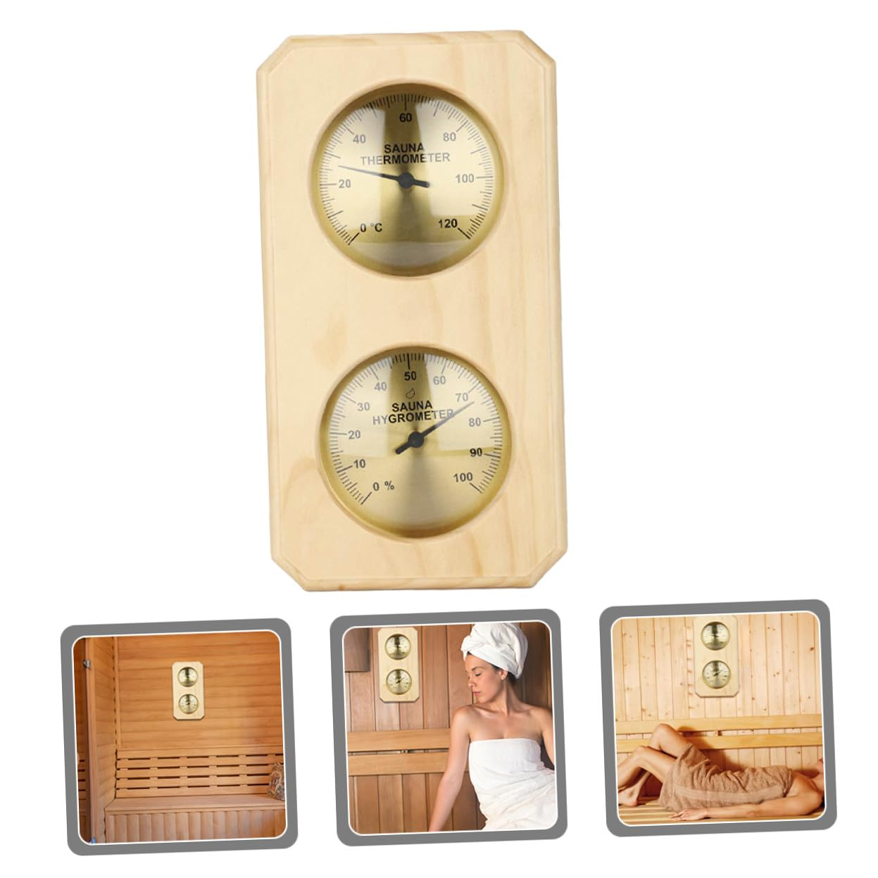 POPETPOP Thermohygrometer for Home Dual-Use Wall Thermometer Accurate Humidity Indoor Temperature Gauge for Sauna image number 5