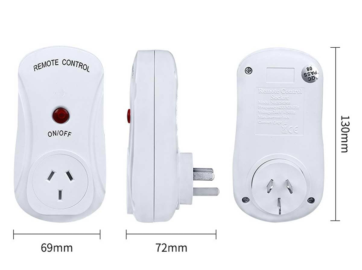 Wireless Remote Control Electrical Outlet Switch for Lights, Fans, Christmas Lights, Small Appliance, Long Range White (Learning Code, 2Rx-1Tx) 3000W/16A