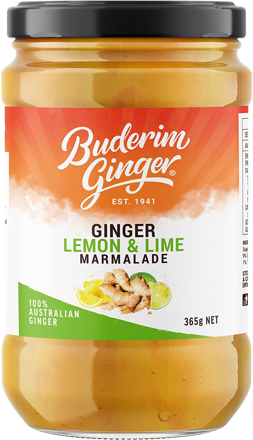 Buderim Ginger Lemon & Lime Marmalade G/F 365G - No