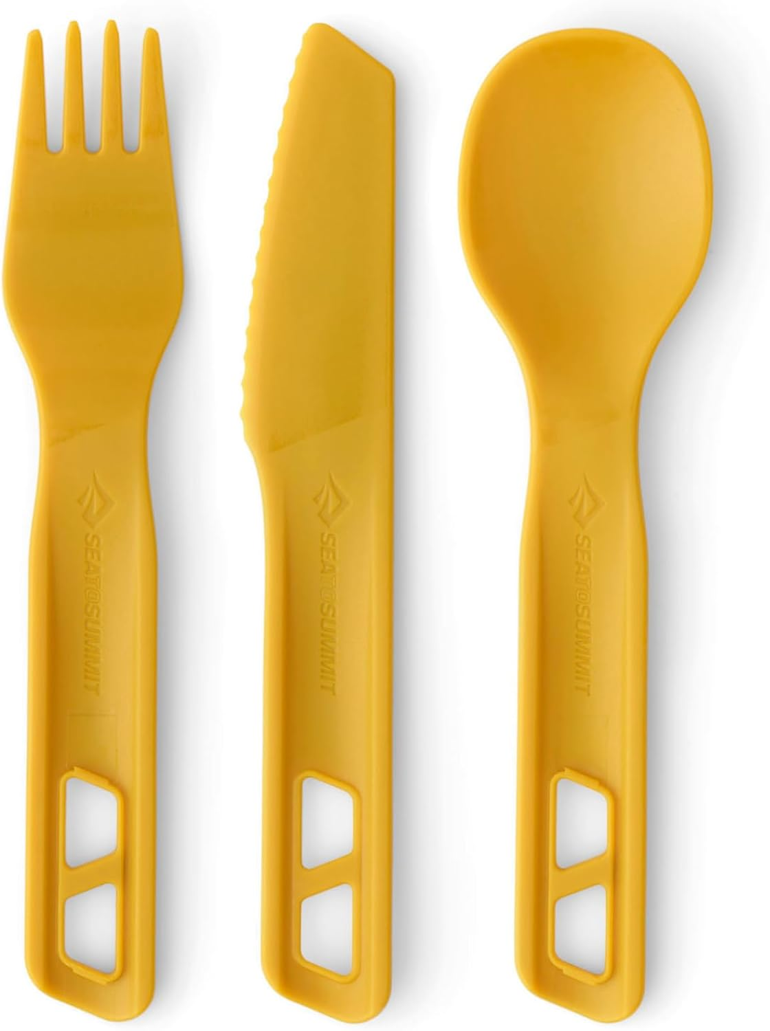 Sea to Summit Passage Camp Cutlery Set, Fork, Spoon and Knife, Arrowwood Yellow (3 Piece)