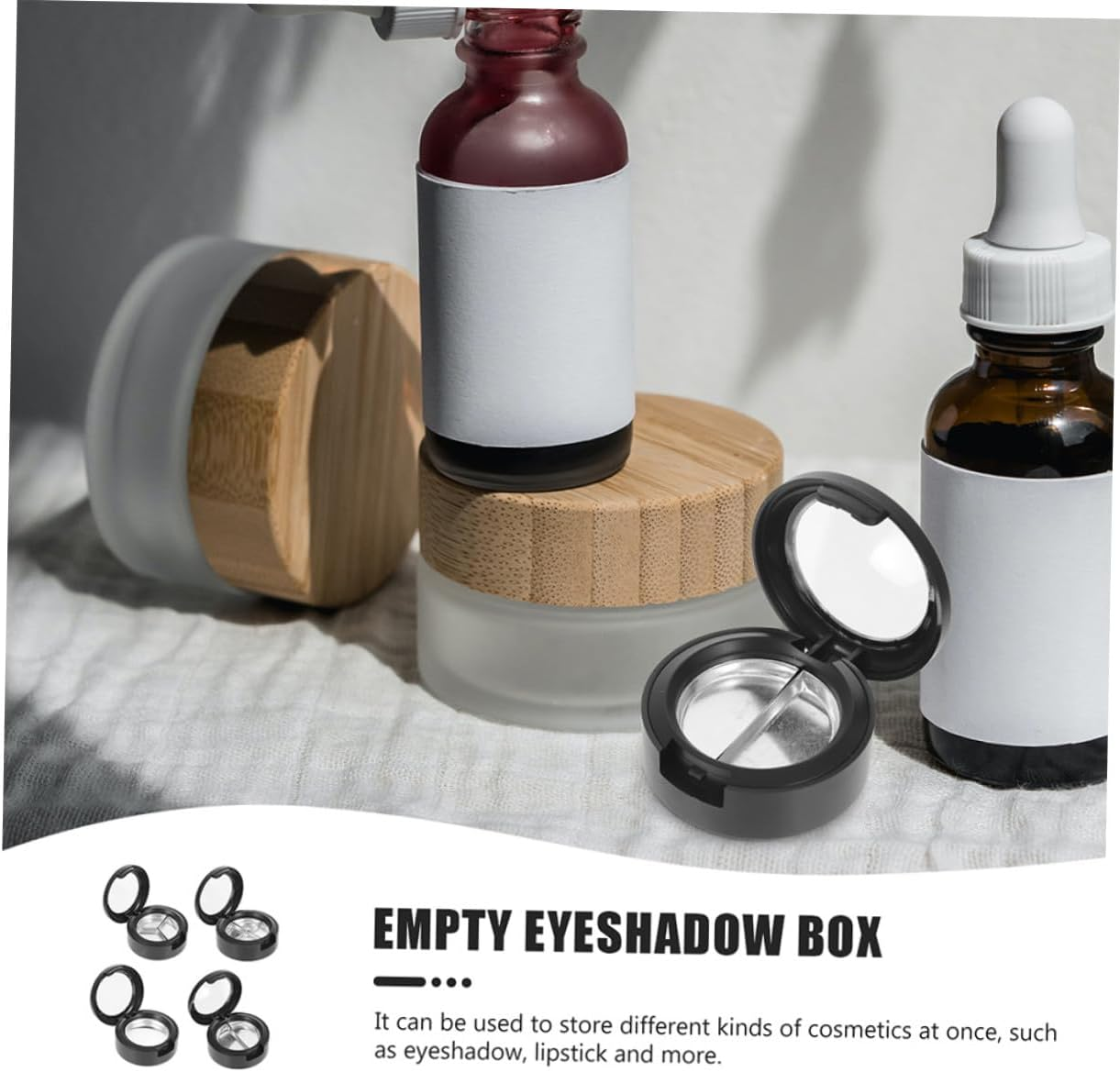 WRITWAA 6Pcs Eye Shadow Box Highlighter Tray Empty Eyeshadow Cases for Makeup Organizer Box for Storing Blush Lipstick for Travel Makeup image number 1