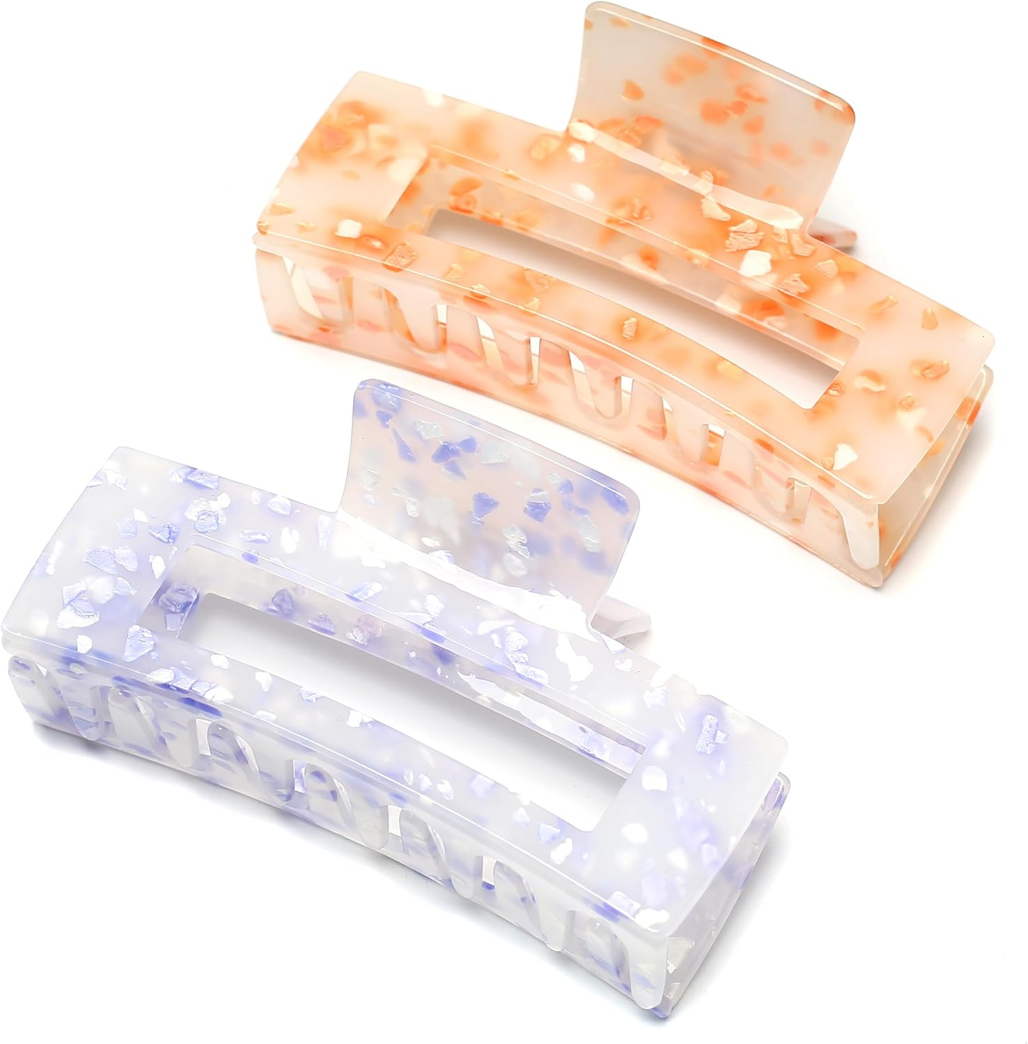 Qingoo Large Rectangular Claw Hair Clip Beautiful Women'S Hair Accessories Elegant Hair Accessory 1 Piece (10 Cm X 5.5 Cm, Orange) image number 4