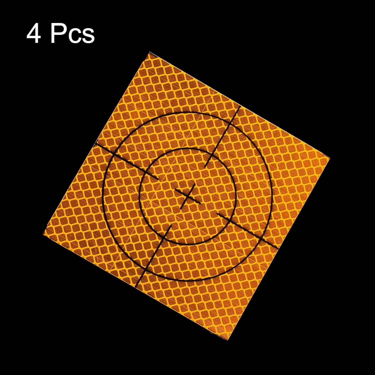 Uxcell 4Pcs Survey Reflector Sheets 100Mm X 100Mm Self-Adhesive Surveying Target Mark Sticker Total Station Reflective Sheet Tape for Ship Inspection Tunnel Measure, Yellow image number 5