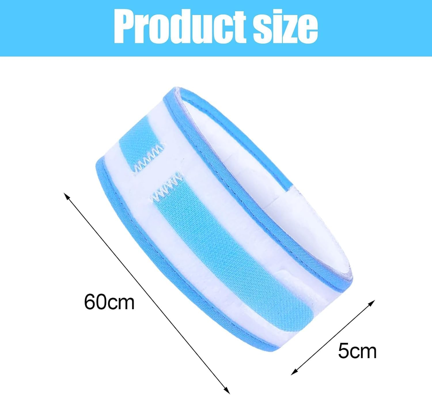 Catheter Stabilization Device (2Pcs) - Elastic Anti-Slip Leg Strap for Foley Catheter & Urinary Drainage Bags | Skin-Friendly Stabilizing Holder for Men/Women | 23.6"X2" Day & Night Use (Blue) image number 4