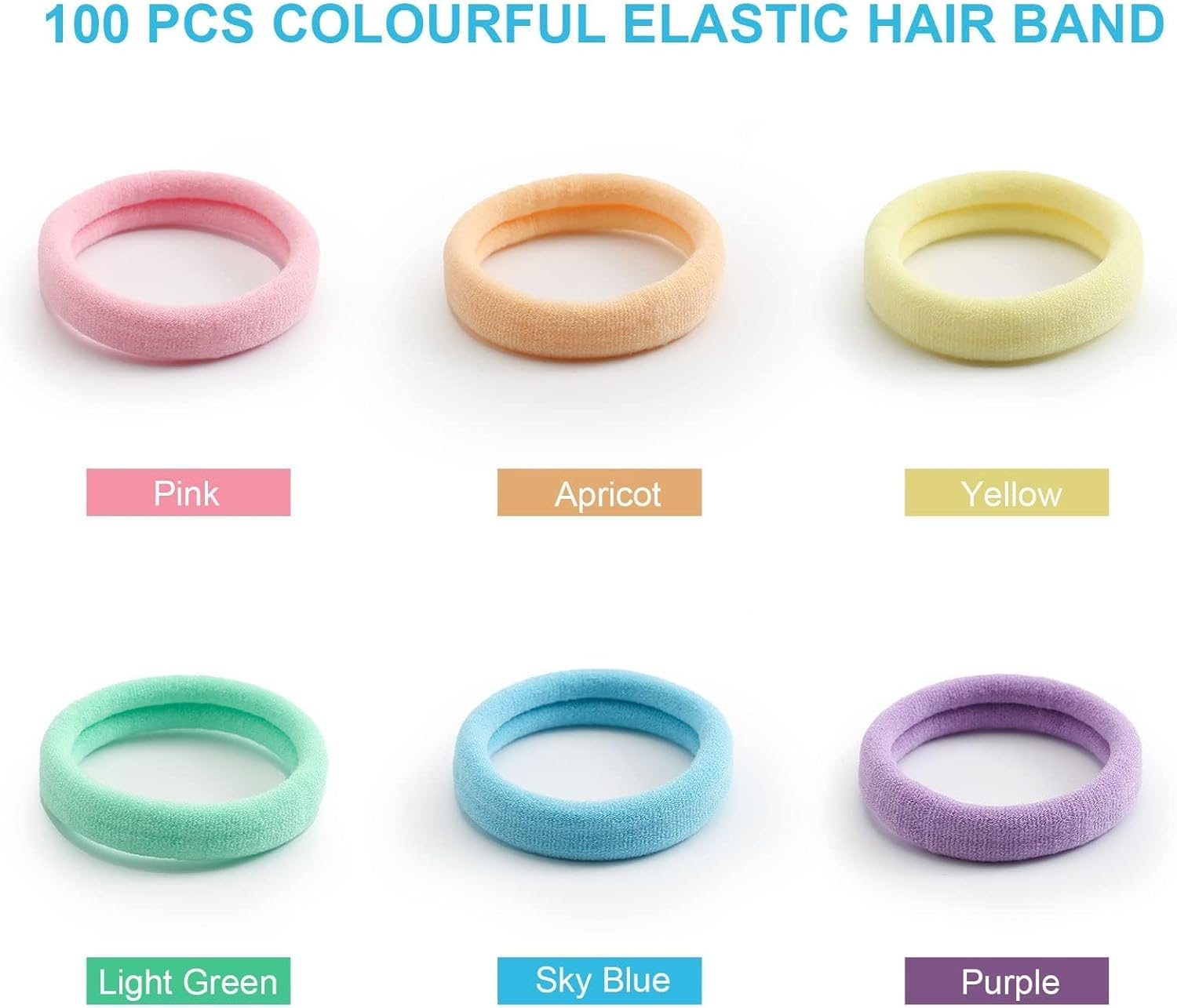 100 Pcs Thick Seamless Spring Hair Ties, Ponytail Holders Hair Accessories No Damage for Thick Hair (Spring Colors)