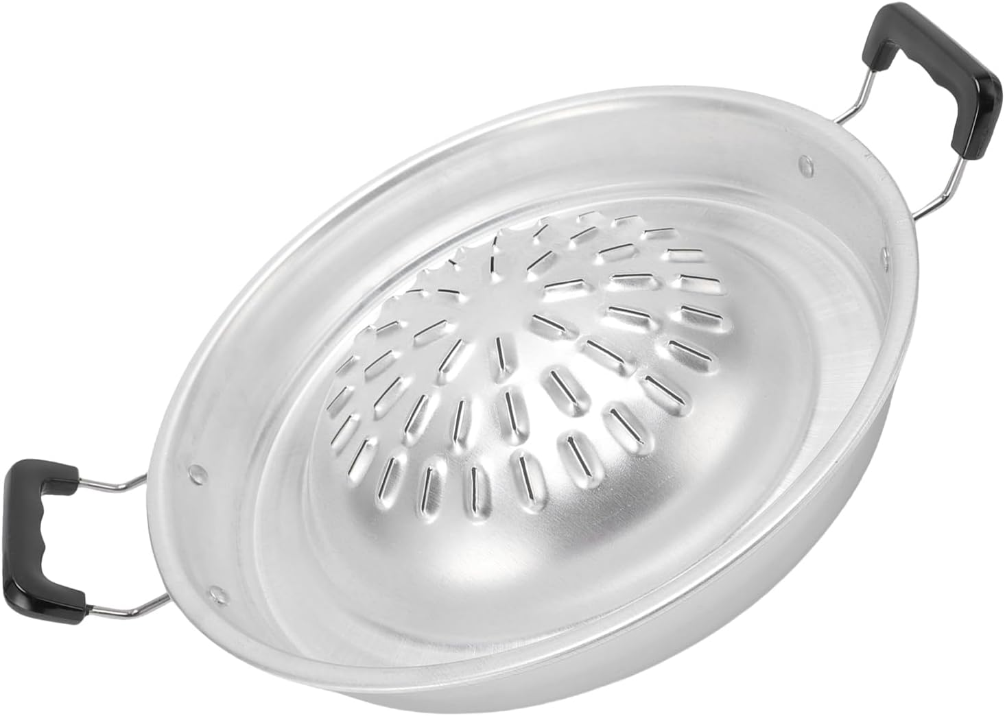 Thai Korean BBQ Grill Pan, 2 in 1 Aluminum Hot Pot Grill Charcoal Pan, Non Stick Thai Lao Korean BBQ Grill Topper, Barbecue Grill Plate for Shabu Vegetable Egg Pork (30Cm/11.81In Original Color)