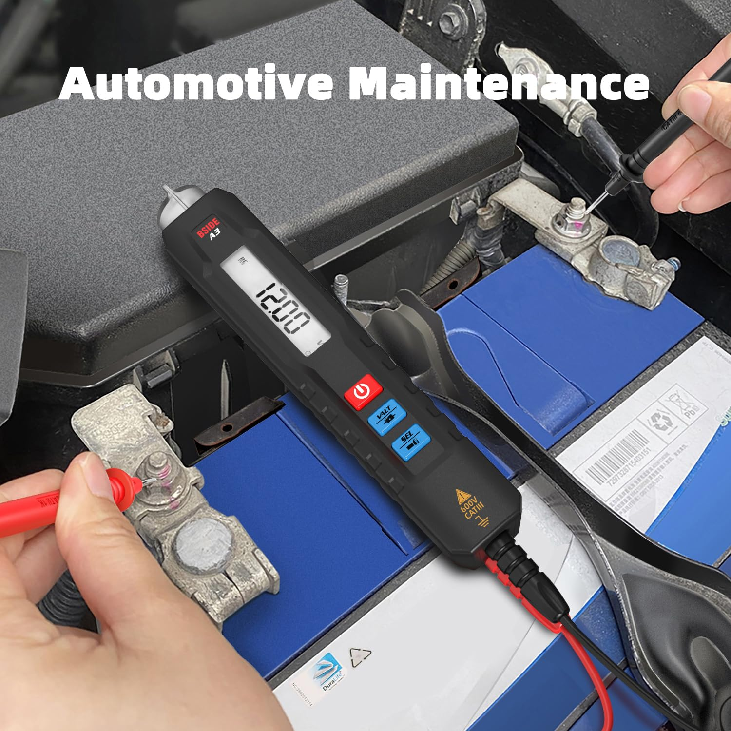 BSIDE Voltage Tester Non Contact Voltage Detector Electrical Circuit Tester Pen, with Test Leads for Capacitance Diode Continuity Resistance Voltage Tester image number 1