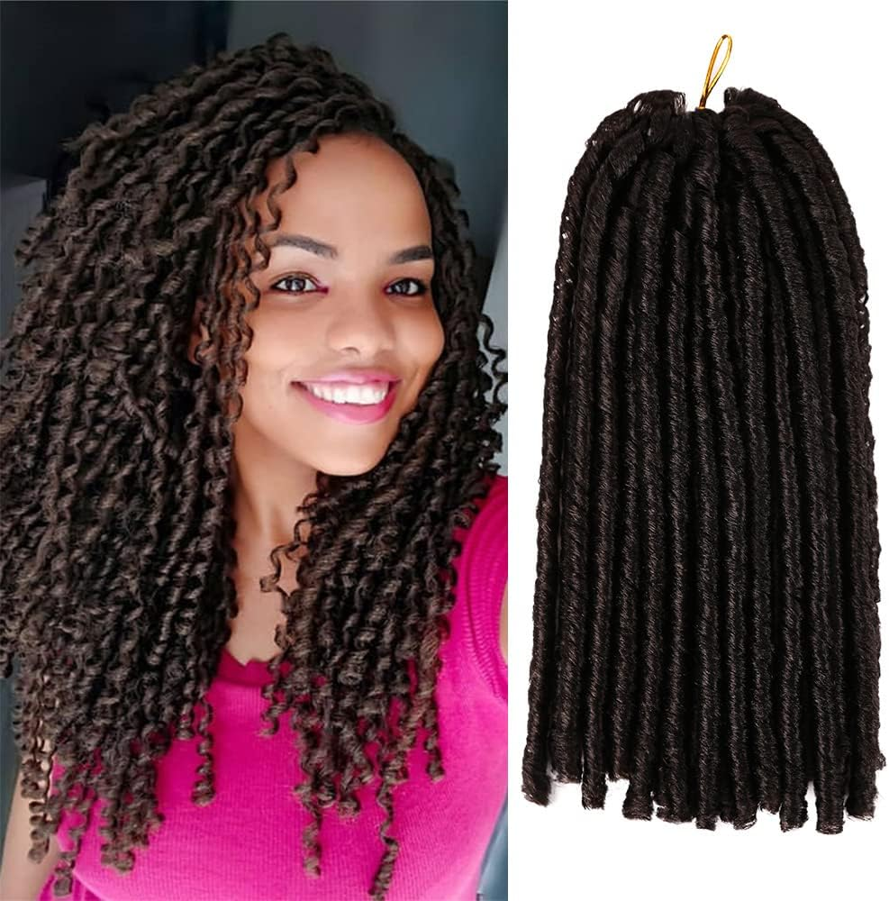 6 Packs Faux Locs Crochet Hair 12 Inch, Nu Locs Crochet Hair, Wavy Crochet Locs Short Locs Crochet Braids Crochet Dreadlocks (20 Roots/Pack) #T1B/30