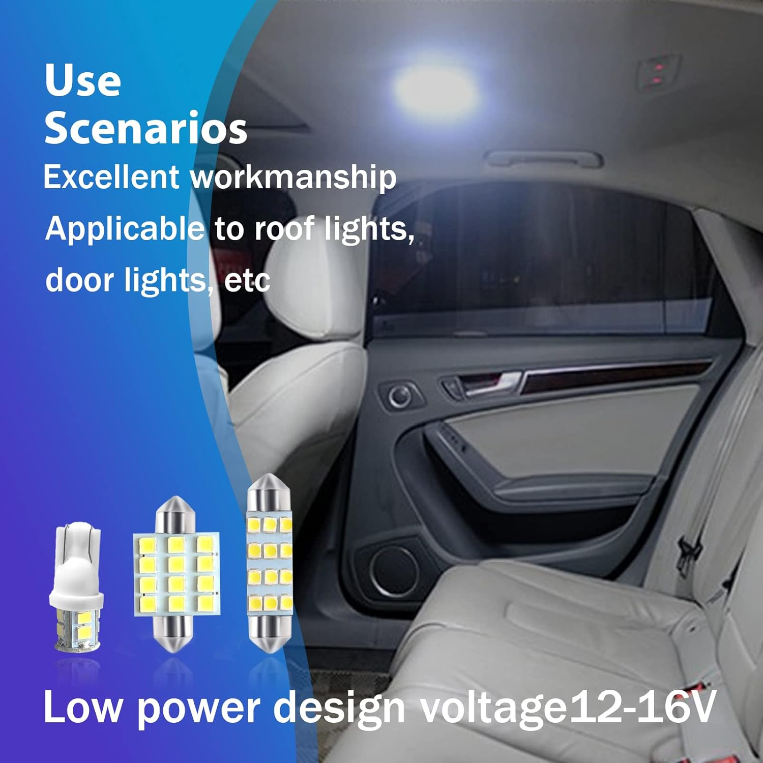 Stymart 24 PCS Interior Car Lights, Dome Light Car Bulb Kit Set T10 31Mm 41Mm LED Interior Replacement Bulbs for Car Interior Lights Dome Lights Plate Lights Map Lights Door Lights License image number 3