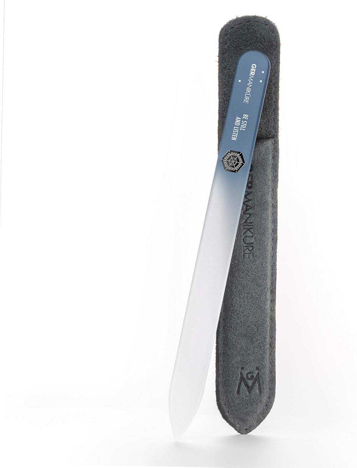 GERMANIKURE Glass Nail File in Suede Sleeve - Be Still and Listen - Professional Crystal Nail File for Natural Nails - Ideal Manicure & Pedicure Tool for Smooth, Easy Shaping - Nail Care Gift image number 1