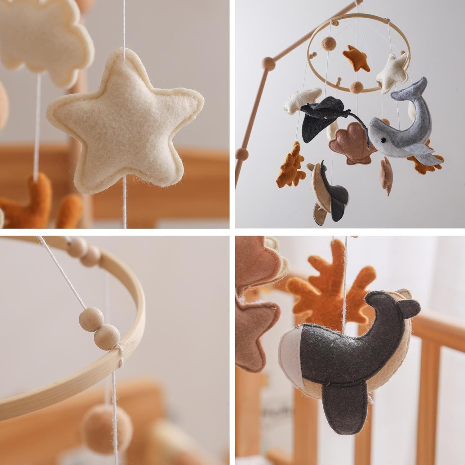 Baby Mobile Cradle - Nursery Mobile, Sensitive Toy in Wind Carillon Animal Carillon | Decoration for Bedroom Cradle Girls Cr&egrave;che Bedroom Toy Cartoon in Verheira image number 5