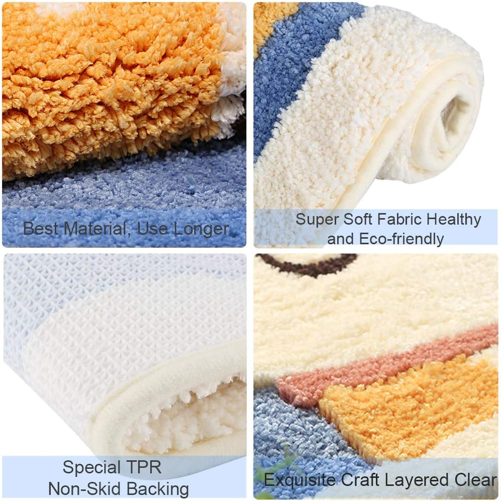 Ankah Bath Mat Cute Shower Rug, Luxury Shaggy High Absorbent and anti Slip, Machine Washable Fit for Bathtub, Shower and Bath Room, 18" X 26", Cute Dog image number 6