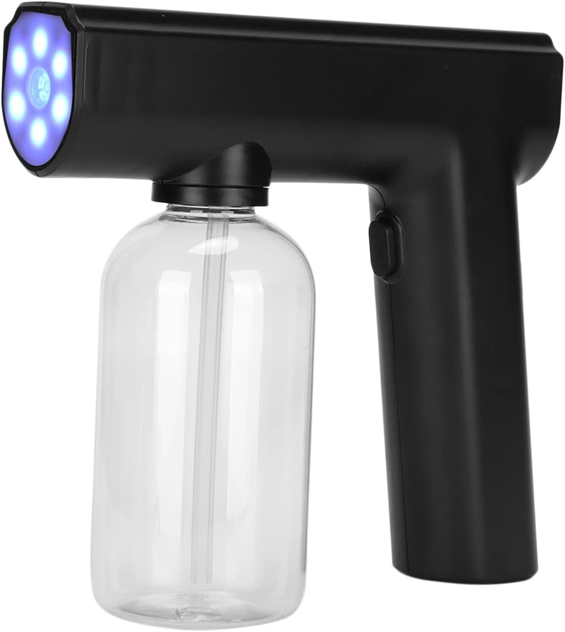 Nano Atomizer, 300ML Rechargeable Handheld Cordless Fogger Machine Electric Mist Steam Gun Portable Electrostatic Sprayer with Blue Light, 1500Mah Battery for Home Office School Garden(Black) image number 6