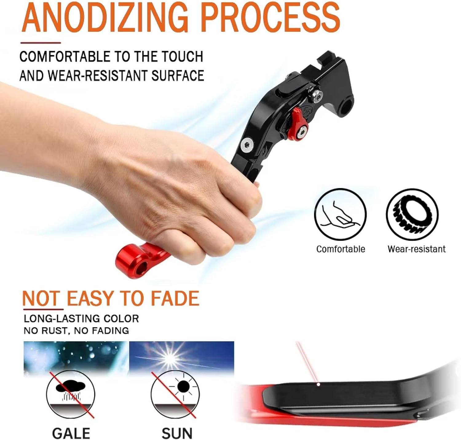 Motorcycle Brake Clutch Levers for Honda CB500F CB500X CB 500 X/F 2013-2021 2022 CNC Aluminum Length and Gears Adjustable Foldable Extendable Handle Levers Brake Clutch Lever Motorcycle Parts - Black image number 4