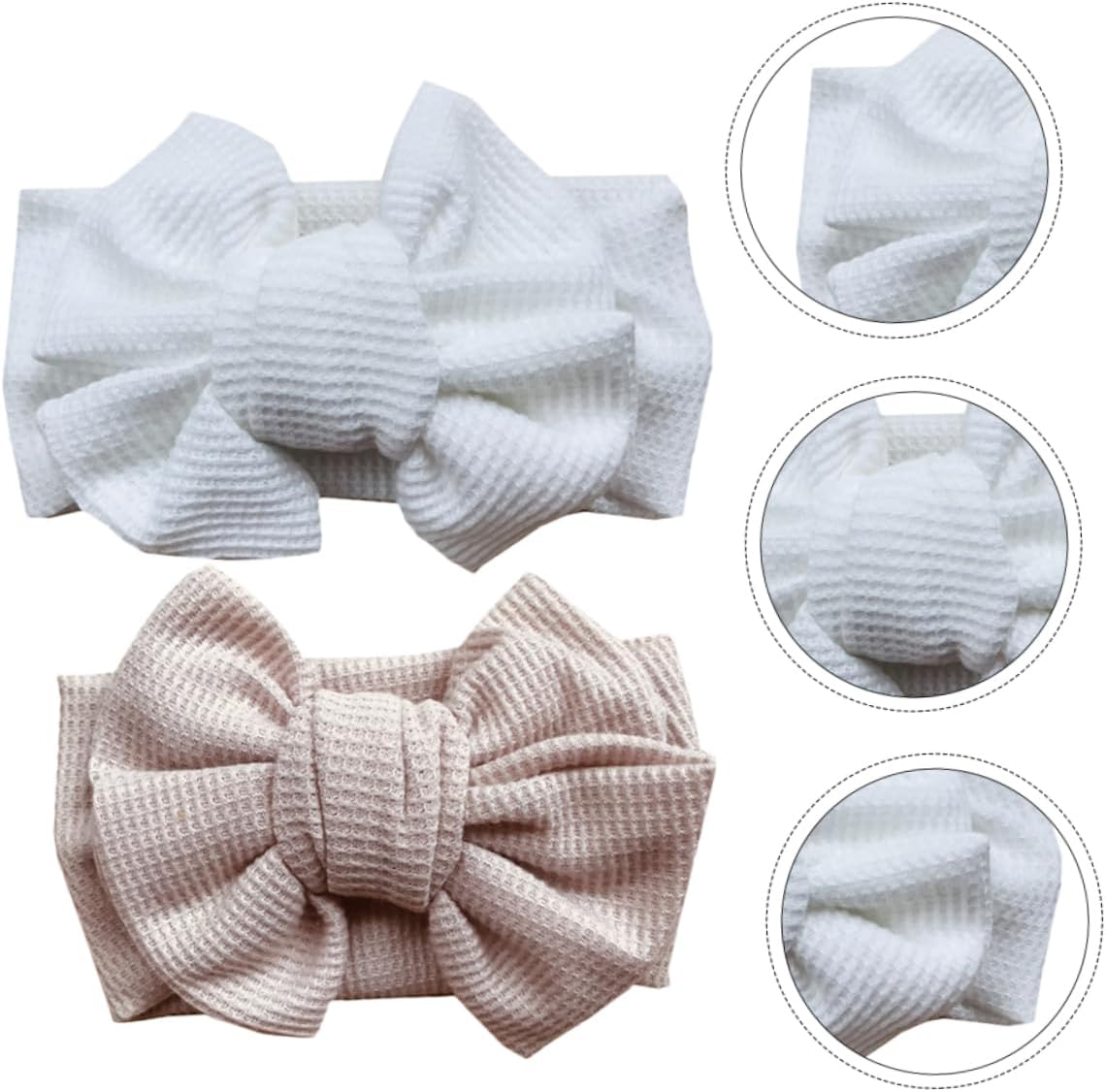 ERINGOGO Infant Knotted Headband Set Large Hair Bows for Baby Girls Newborns Soft Material No Marks for Celebrations image number 3