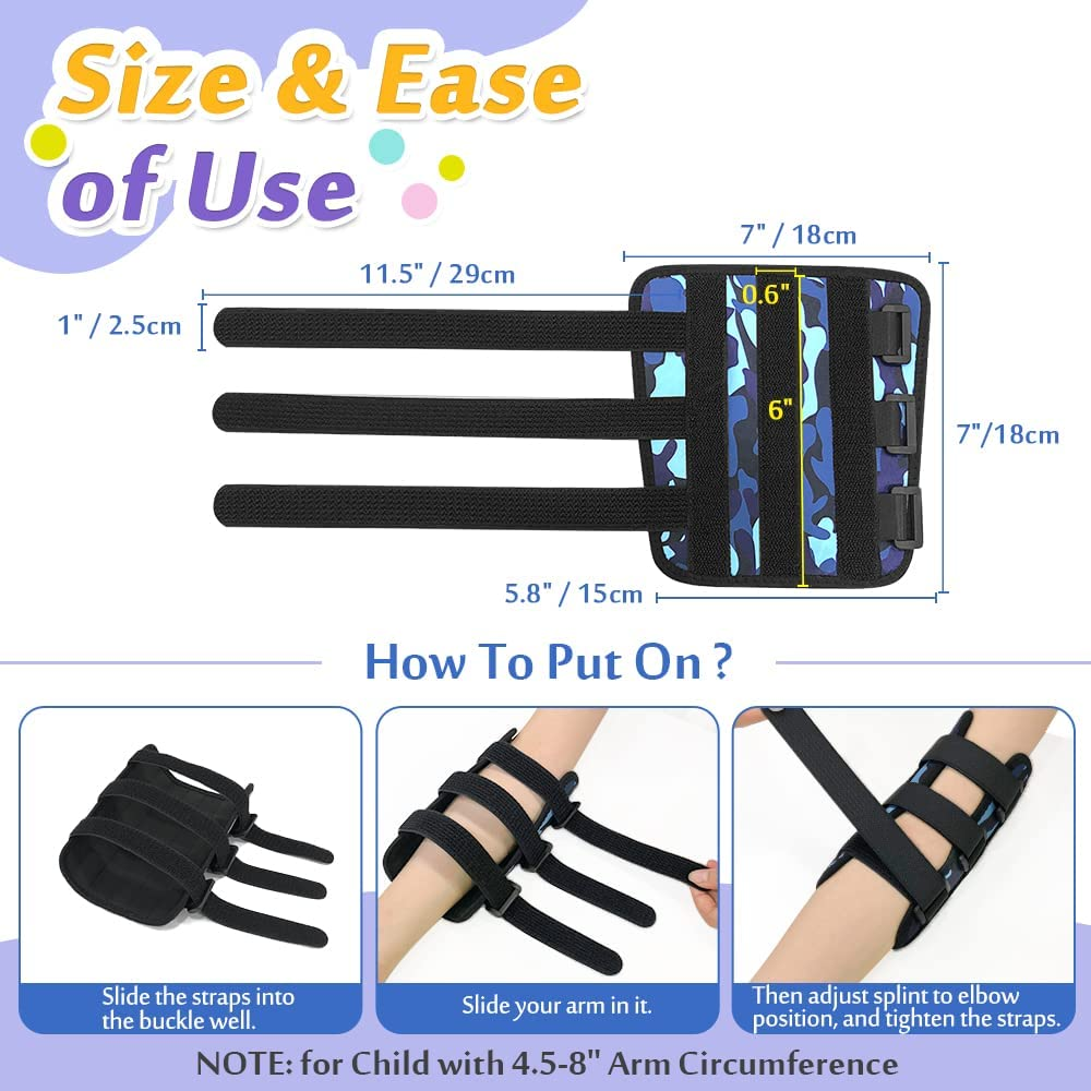 Thumb Sucking Stop for Kids Nail Biting Treatment Finger Guard Nail Biter Stopper Gloves Prevention Chewing Nails anti Nose Picking Biting Deterrent for Child Pediatric Elbow Immobilizer Brace (2 PCS) image number 4