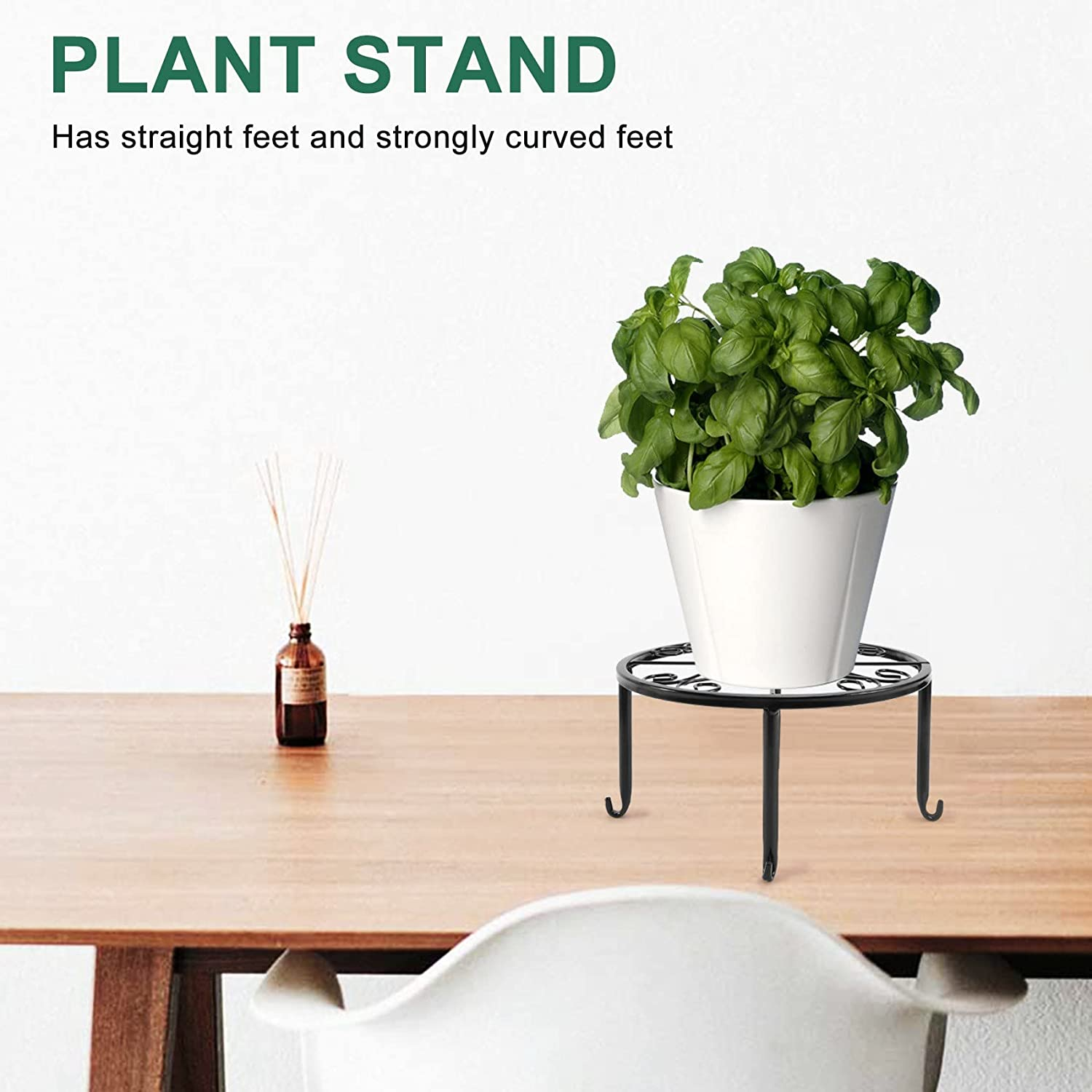 Ksrnsne 4 Pieces Plant Stand Indoor and Outdoor Metal Rust-Proof Plant Stand, Flower Pot Stand Black image number 3
