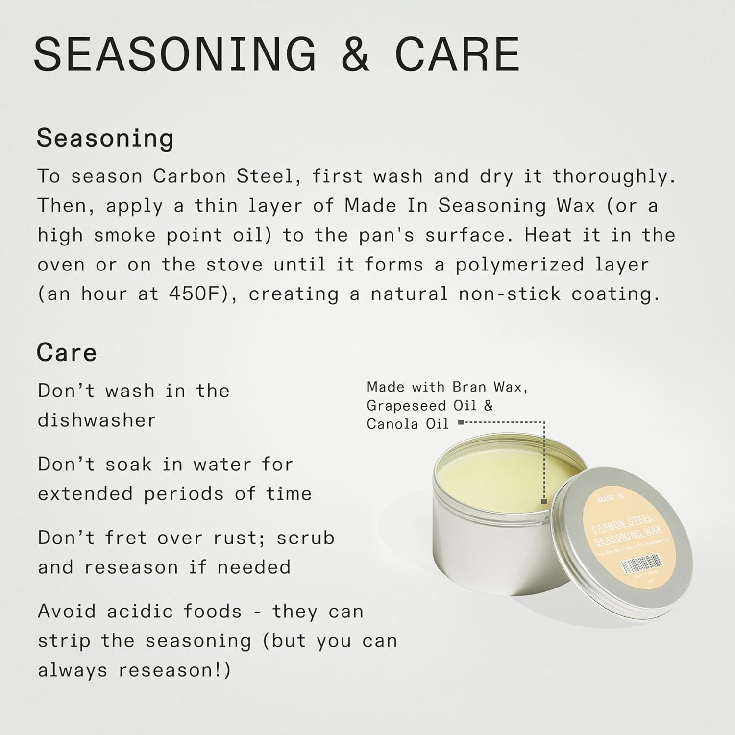 Made in Cookware - Seasoned 8" Carbon Steel Frying Pan - (Like Cast Iron, but Better) - Professional Cookware - Crafted in Sweden - Induction Compatible