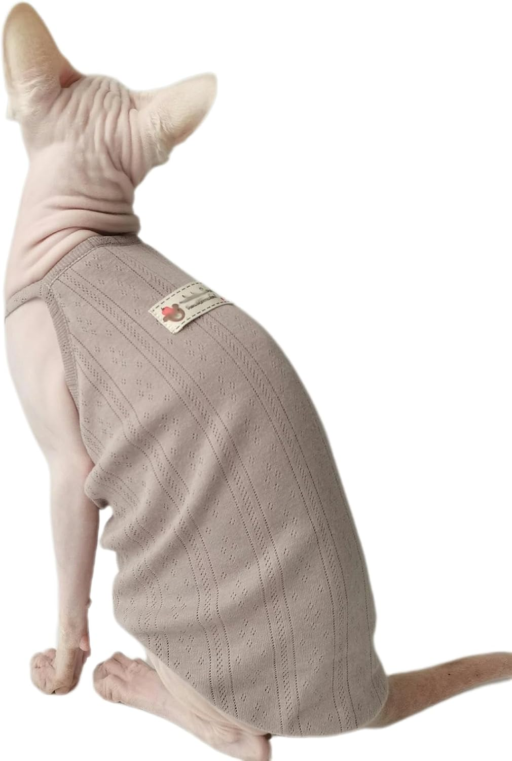 UOSIA Sphynx Cat Clothes Breathable Hairless Cat Shirts Cotton Soft Kitten T-Shirts Sleeveless Pullover Cat Vest Comfortable Cat Pajamas for Male Cats