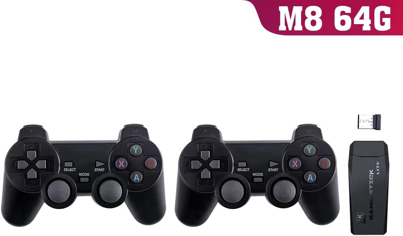 Game Console, REFENG M8 Wireless Game Console, 2.4G HD Arcade PS1 Home TV Mini Game Console Retro Game Console Wireless Gamepad Controller M8 64G (New Package) image number 5