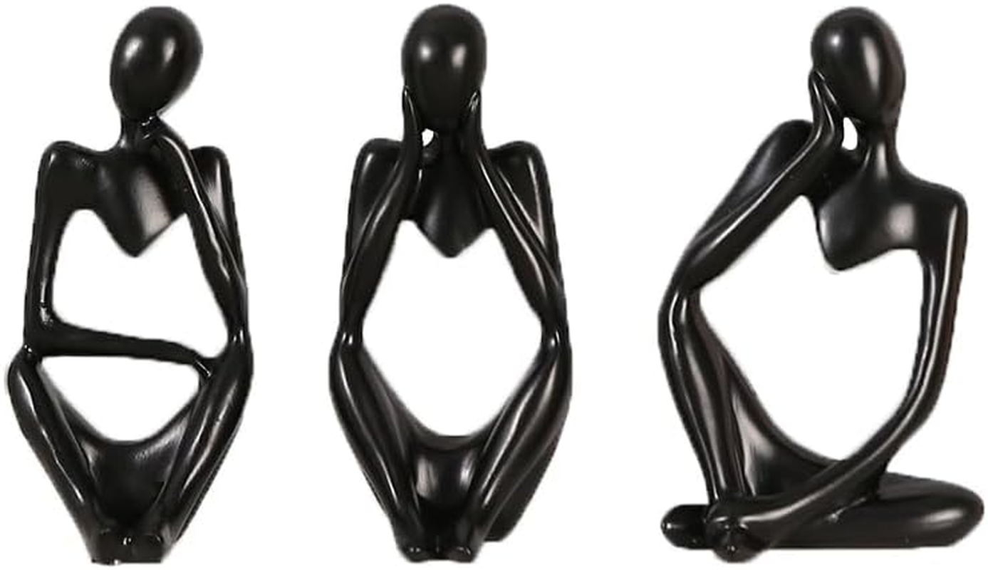 Decorative Thinker Statue, Abstract Art Sculpture, Resin Figurine for Home and Office, Great Gift Ideas Resin Statue Ornaments Collectible Figurines (Gold)