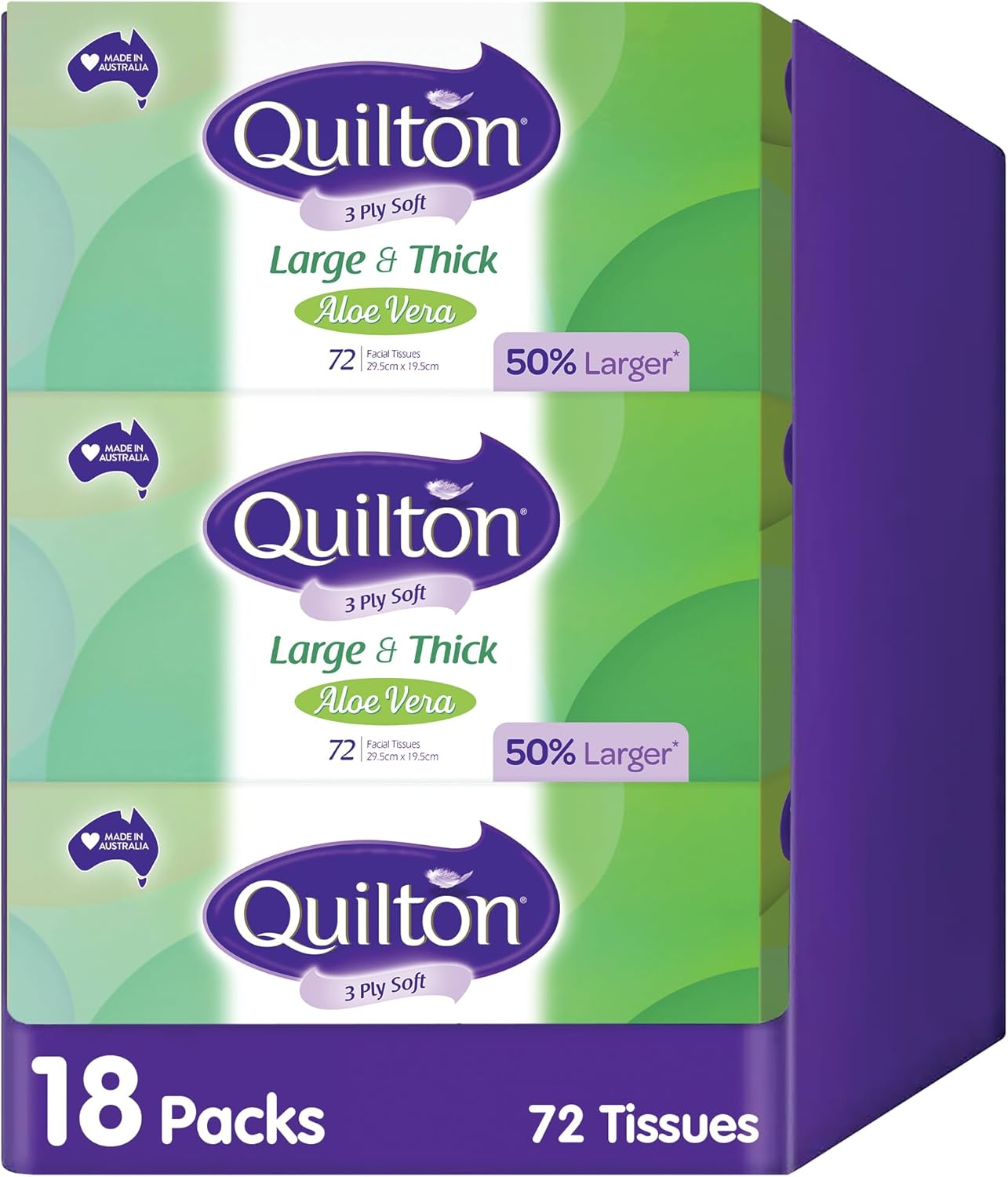 Quilton 3 Ply Large & Thick Facial Tissue 96S X 12 Boxes image number 1
