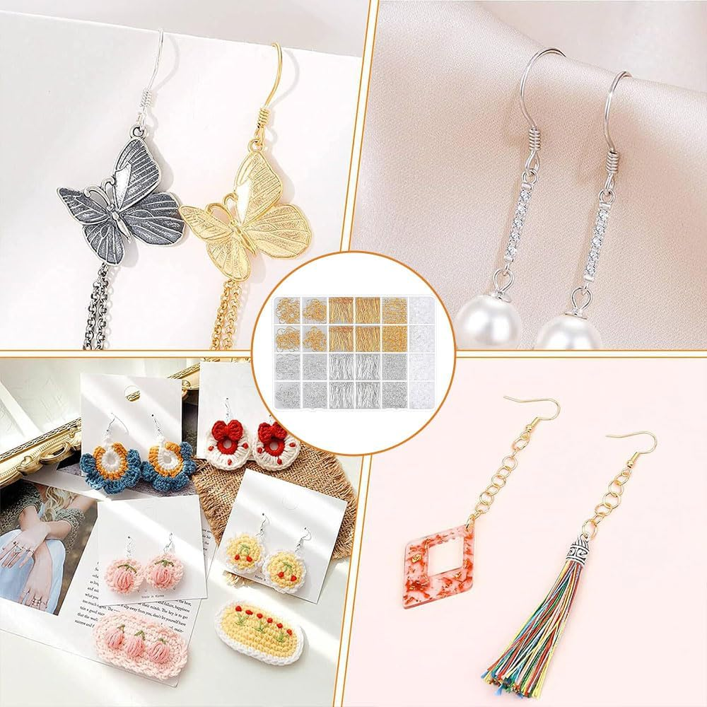 2000 Pcs Hypoallergenic Earring Making Kit,Earring Making Supplies Kit,Hypoallergenic Hooks, Pins Jump Rings,Jewelry Making Supplies image number 1