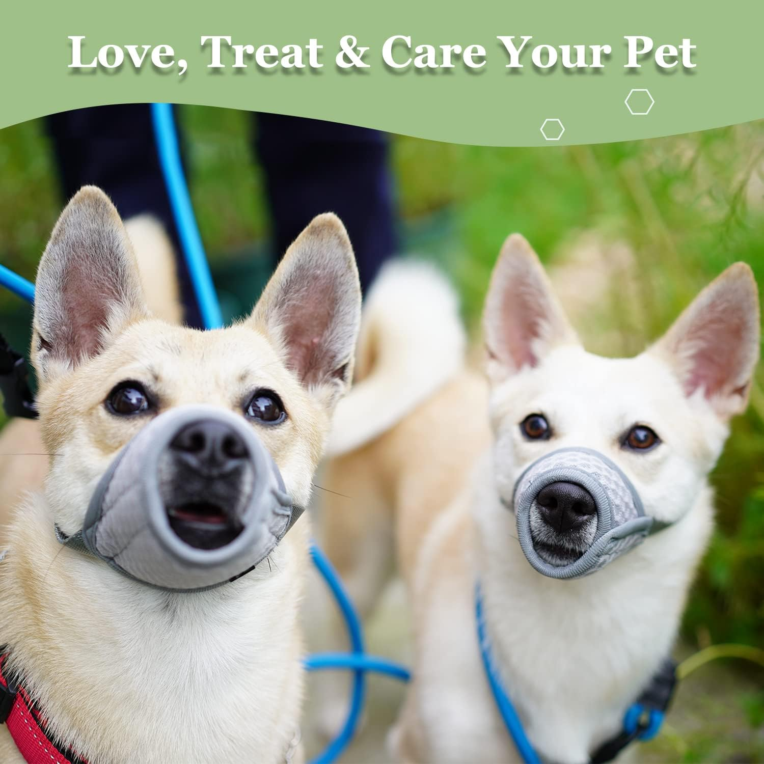 Mayerzon Dog Muzzle, Puppy Soft Mesh Muzzle for Small Medium Large Dogs Chihuahua Poodles Beagle Dachshund Corgis Labrador for Biting Chewing Grooming That Allows Panting Drinking(S, Grey) image number 4