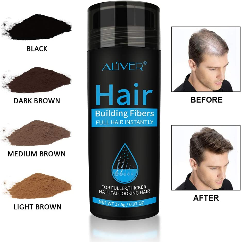 Hair Powder for Hair Thickening Black Scatter Hair with Instant Effect for Secret Corners, Hair Loss and Light Hair 27.5G () - Black image number 6