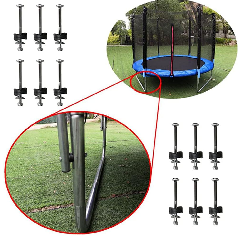 NYGHMY 12 PCS Trampoline Screws | Long Replacement Bolts & Nuts | Anti-Loose Bolts and Nuts | Trampoline Accessories Stability Tools | 3" Length