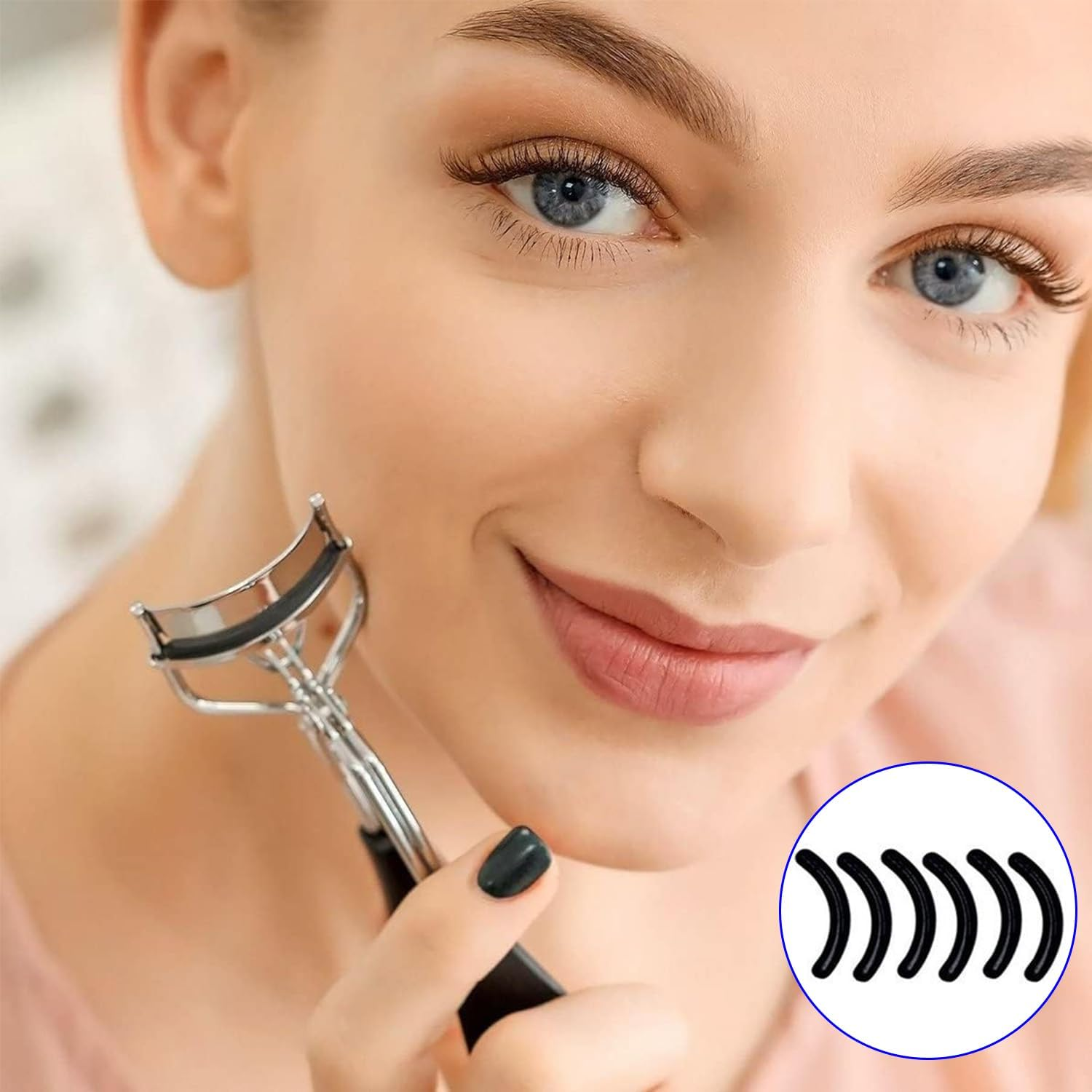 WADY 120 Pieces Eyelash Curler Refill Pads - Universal Replacement Rubber Pads for Lash Curlers (Black) image number 5