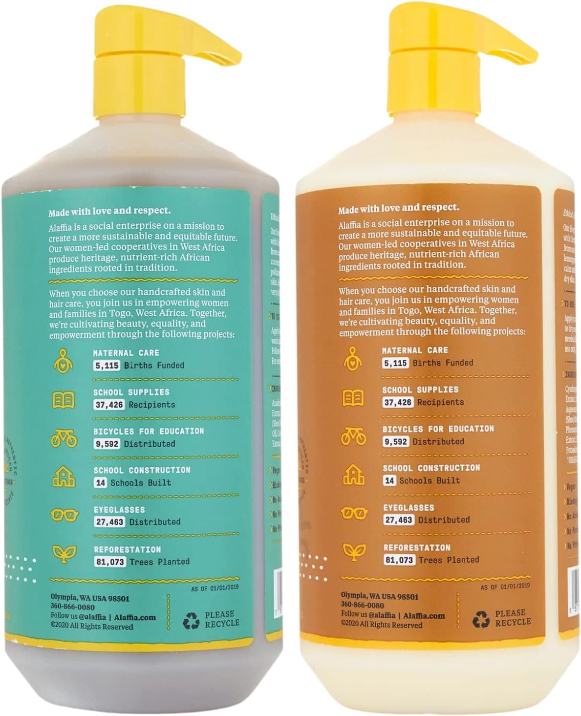 Alaffia - Everyday Shea Vanilla Lotion and Vanilla Mint Body Wash - Normal to Very Dry Skin, Cleanses and Hydrates Soft and Supple Skin with Shea Butter, Lemongrass, Neem and Coconut Oil, 32 Oz Each image number 3