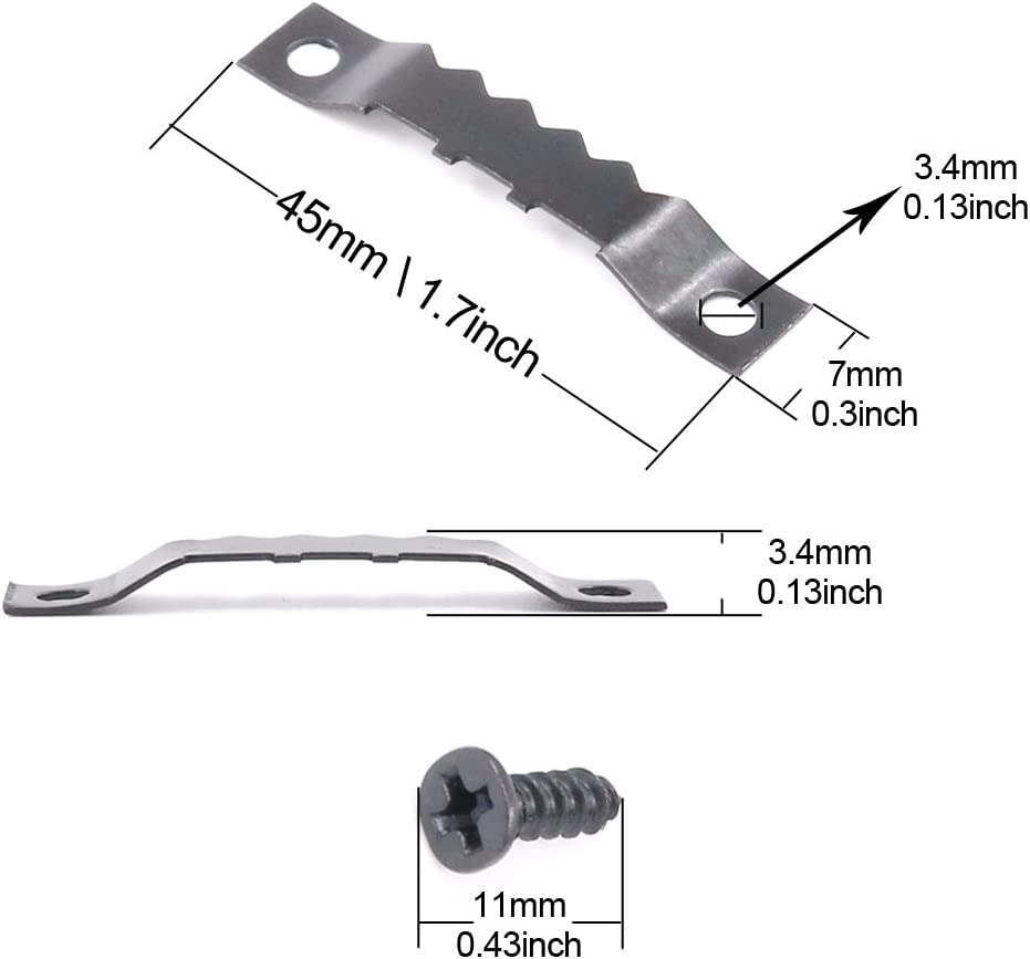 Swpeet 120 Pcs Sawtooth Picture Frame Hanging Hangers Double Hole with Screws for Home Decoration Creative Picture Frame Hanging (Black) image number 2
