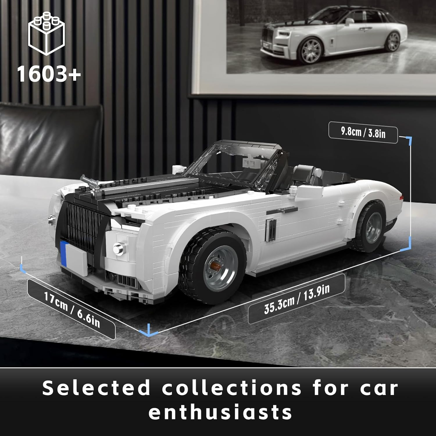 Mould King 10031 MOC Technik Roadster Model Building Block Set, Creative Tech Roadster Convertible Car Clamping Blocks Kit, Car Model Blocks Toy Set Suitable for Supercar Enthusiasts (1603+ PCS) image number 3