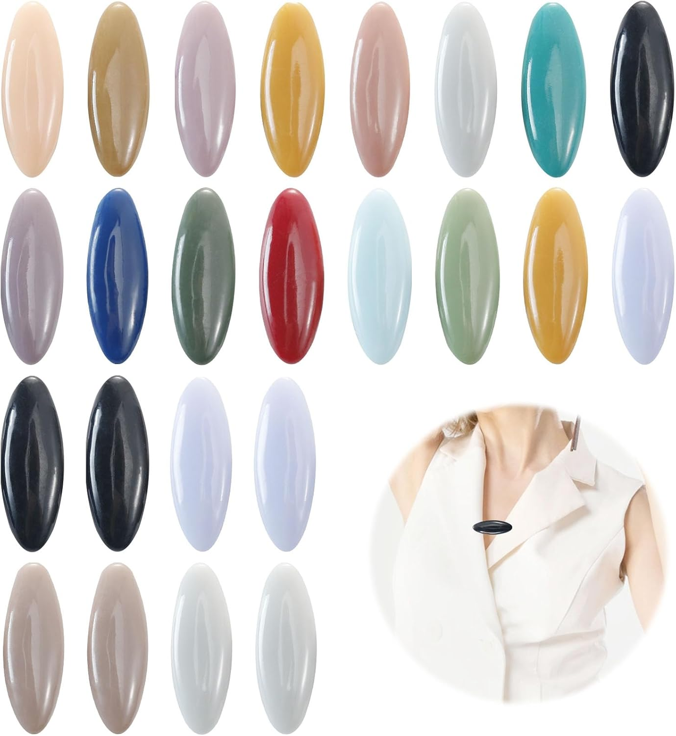 32 PCS Scarf Safety Pins Small Scarves Safety Pins Scarf Clips, Hijab Pins for Women Muslim Colorful Plastic Brooches, Headscarf Pins (Colorful) image number 1