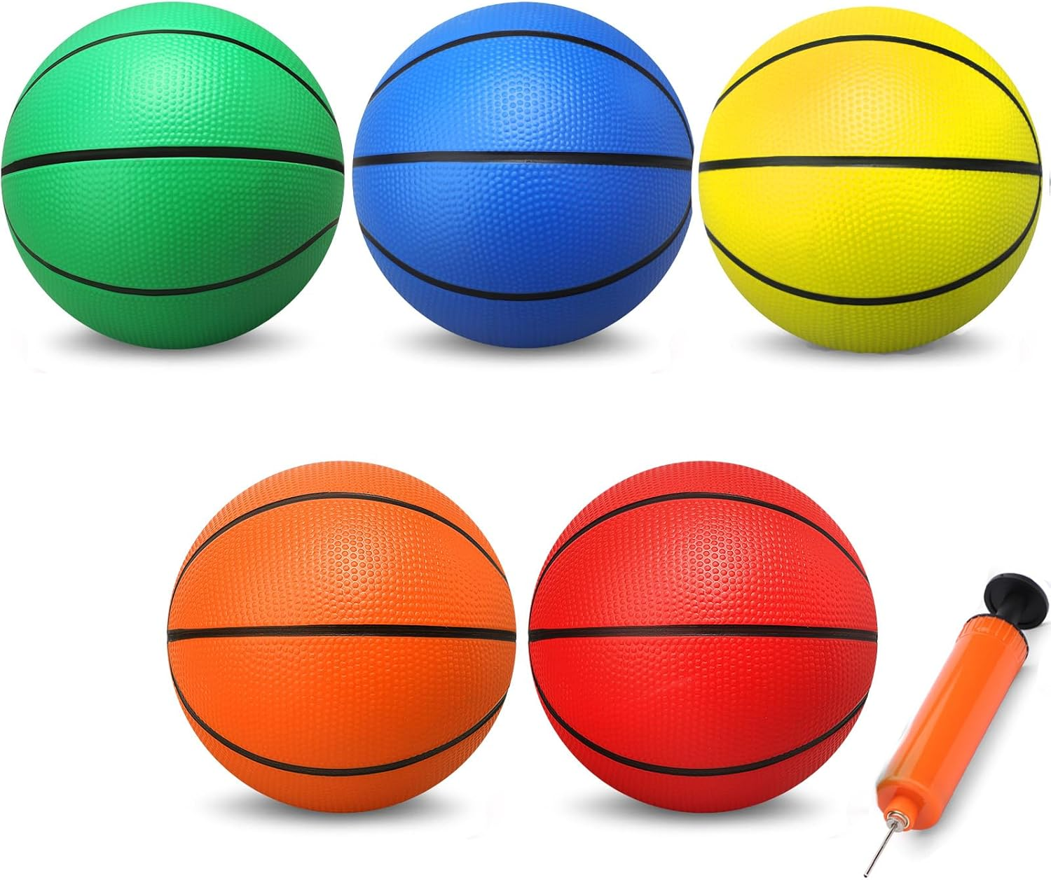 5 Inch PVC Mini Basketball for Indoor Hoops, Soft 5" Rubber Small Replacement Ball for over Door Hoop Sets, Little Balls for Adults & Kids image number 5