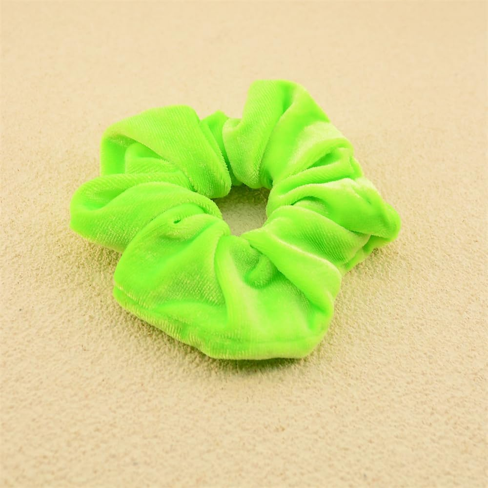 Pack of 8 Neon Women'S Hair Bobbles Velvet Hair Scrunchies Rubber Bands Colourful Elastic Hair Bands for Girls Women Hair Accessories image number 6