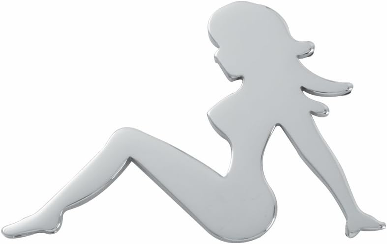 Grand General 90490 Chrome Small 'Sitting Girl Silhouette' Mud Flap Cut-Out image number 2