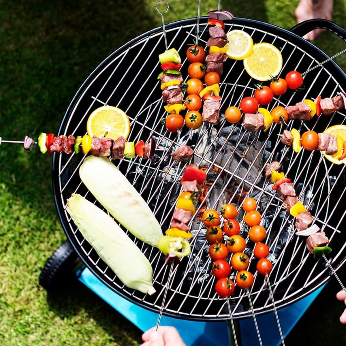 12PCS Metal BBQ Skewers - Reusable Grill Kebab Sticks, 20Cm Stainless Steel Barbecue Skewers for Grilling, Rotisserie, and Kabobs image number 2