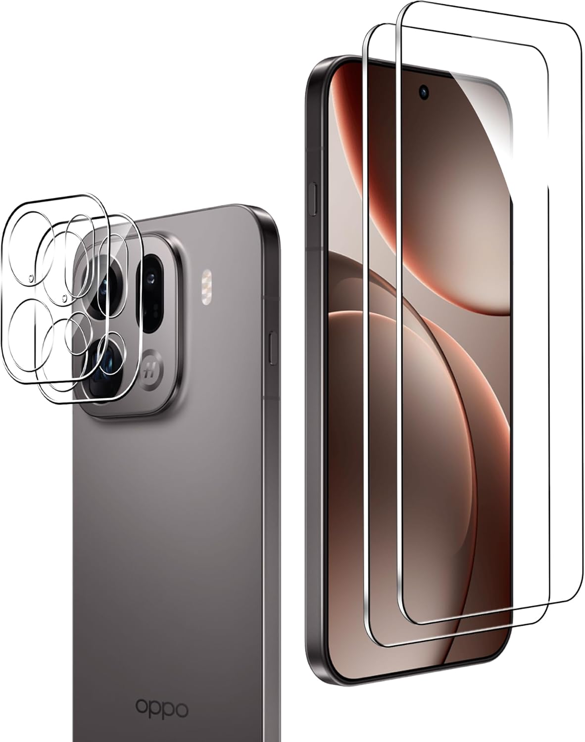 Fitudoos for OPPO Find X9 Pro [Pack of 2] Tempered Glass Screen Protector + Camera Tempered Glass Film [Pack of 2], [9H Hardness], [0.33 Mm] [Ultra Clear], [Anti-Scratch-Free and Oil], [No-Bubble] - Cmf Watch 3 Pro image number 6